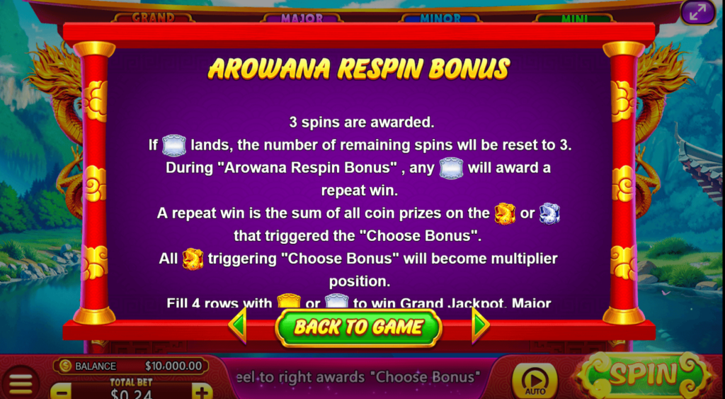 Gold Arowana Deluze Respin Bonus Strattegy