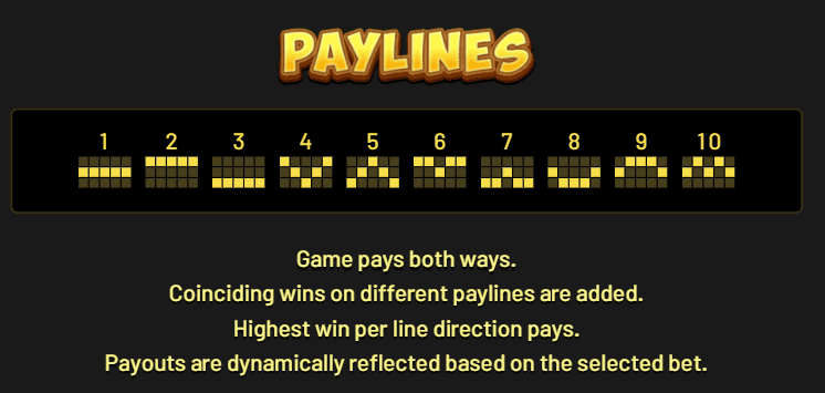 Jungle Stripes slot game paylines