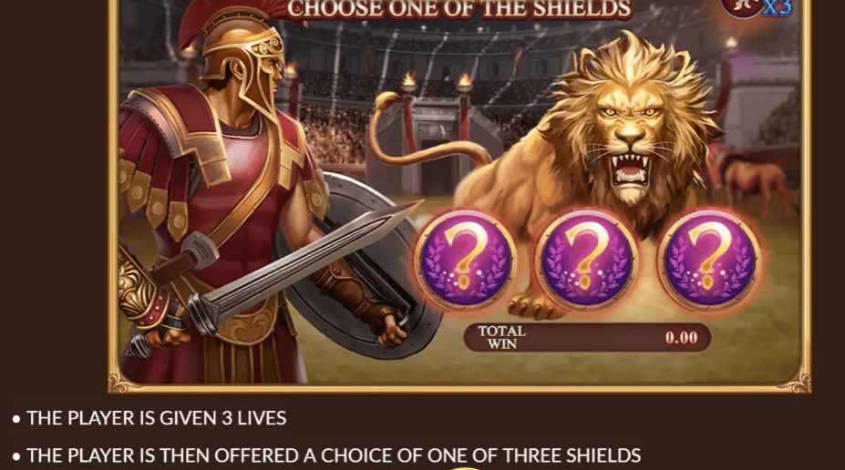 Roma Legacy slot games where players are given 3 lives